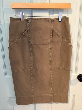 Lacoste Olive Utility Pencil Skirt